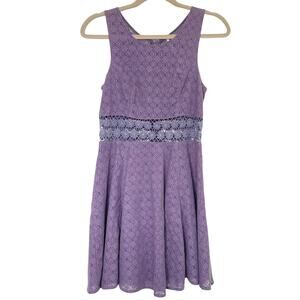 Free People Purple Flower Daisy Floral Cut Out Mini Dress 2